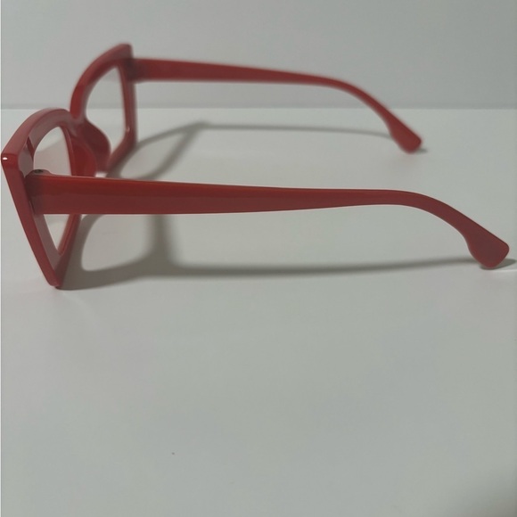 Bold Red Rectangular Eyeglasses - Picture 3 of 6